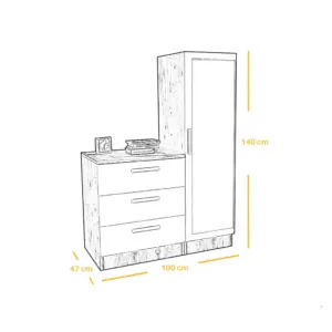 Alternative view of Dresser With Mirror DR106 تسريحة بمراة