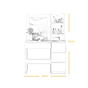 Alternative view of Dresser With Mirror DR115 تسريحة بمراة