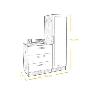 Alternative view of Dresser With Mirror DR118 تسريحة بمراة