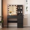 Dresser With Mirror and LED DR100 تسريحة