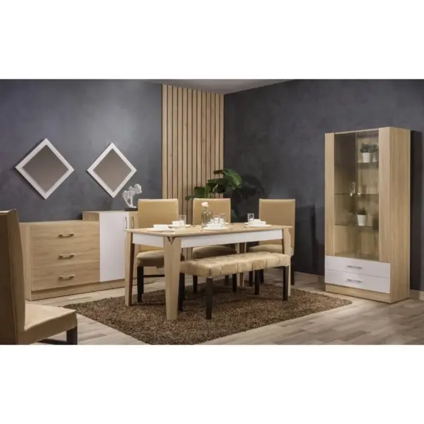 European Wood Dining Set 10 Pieces طقم سفرة