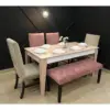 European Wood Dining Set 6 Pieces طقم سفرة