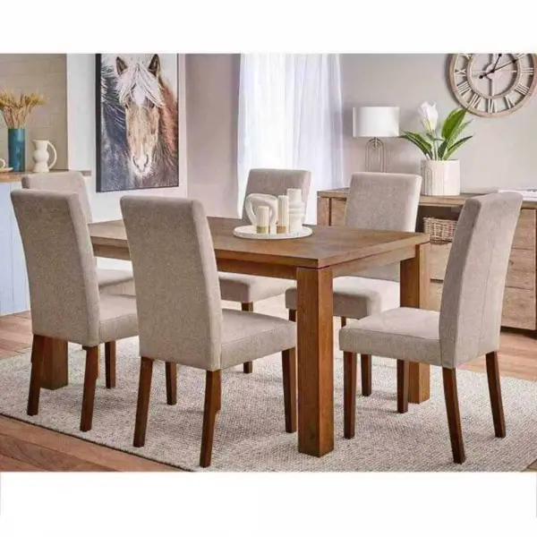 European Wood Dining Set 7 Pieces طقم سفرة