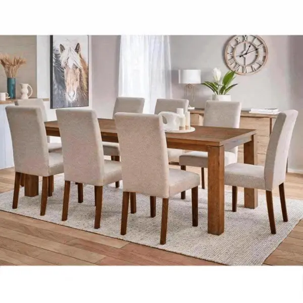 European Wood Dining Set 9 Pieces طقم سفرة