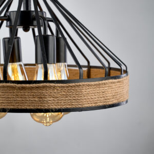 Alternative view of Hats Linen Chandelier Modern Black R1013 نجفة هاتس كتان مودرن اسود