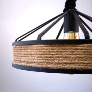Alternative view of Modern Black Linen Ceiling Pendant K1027معلقة سقف مودرن اسود كتان