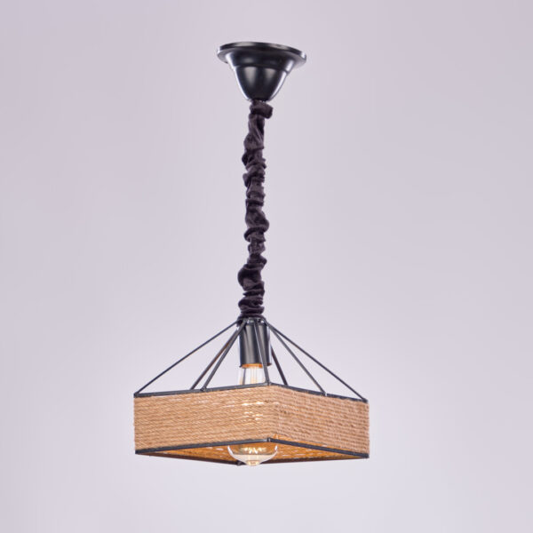 Modern Black Linen Ceiling Pendant K1028-2 نجفة سقف مودرن اسود كتان