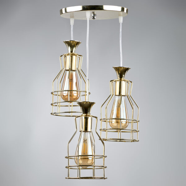 Modern Gold Triple Glass Pendant 3RG1024 دلاية ثلاثية جلاس مودرن ذهبي