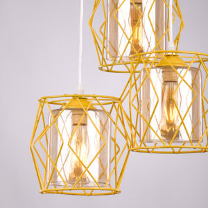 Alternative view of Modern Yellow Triple Drum Pendant 3RY1036 دلاية درامز ثلاثي مودرن اصفر