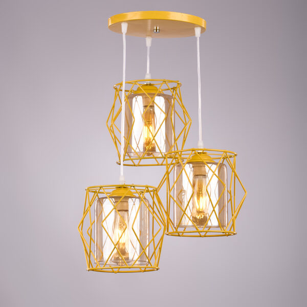 Modern Yellow Triple Drum Pendant 3RY1036 دلايه درامز ثلاثي مودرن اصفر