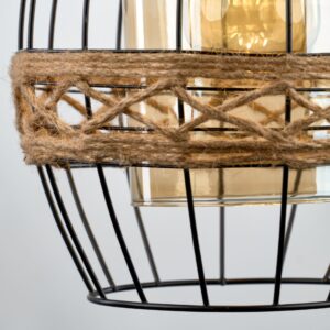 Alternative view of Modern Black Linen Melon Pendant R1007 دلاية ميلون كتان مودرن اسود