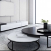 Round Steel Coffee Table Set طقم ترابيزة قهوة