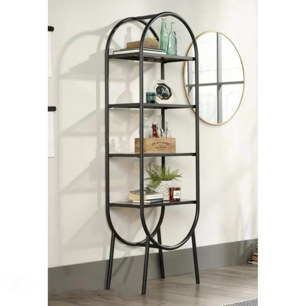 Steel Shelving Unit Black With Glass Shelves وحده ارفف