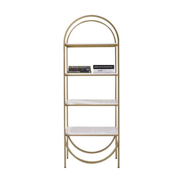 Steel Shelving Unit Gold and White وحده ارفف