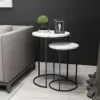 Steel Side Table Set 2 Piecesطقم ترابيزات جانبية من الستيل  قطعتين