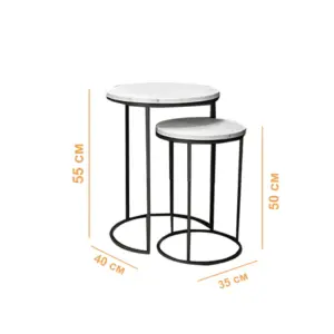 Alternative view of Steel Side Table Set 2 Piecesطقم ترابيزات جانبية من الستيل  قطعتين