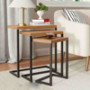 Steel Side Table Set With Wooden Top طقم ترابيزات جانبية ثلاثي