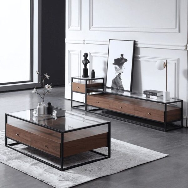 TV Unit and Coffee Table Set TU007 طقم ترابيزة تلفزيون وترابيزة قهوة