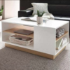Wooden Coffee Table White & Beige طاولة قهوة ابيض وبيج