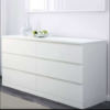 Wooden Dresser White تسريحة بسيطة بيضاء