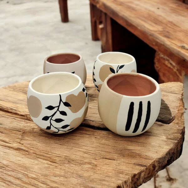 4 Mugs Set s4ov001 طقم 4 مج فخار