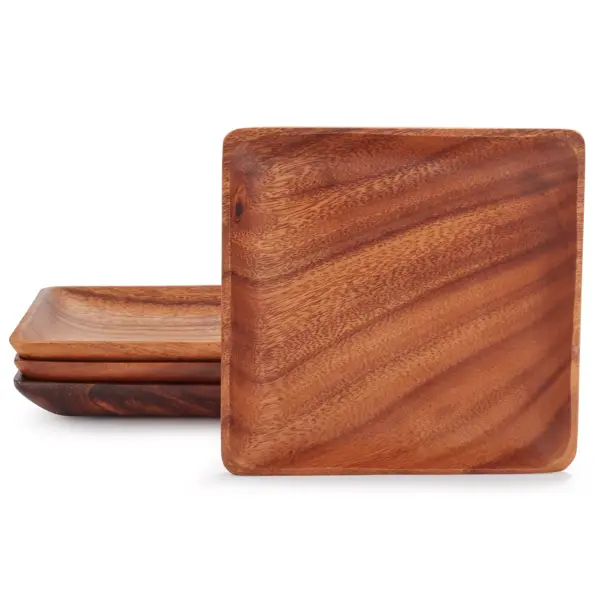 Wooden Square Serving Dish 325 طبق تقديم خشبي مربع