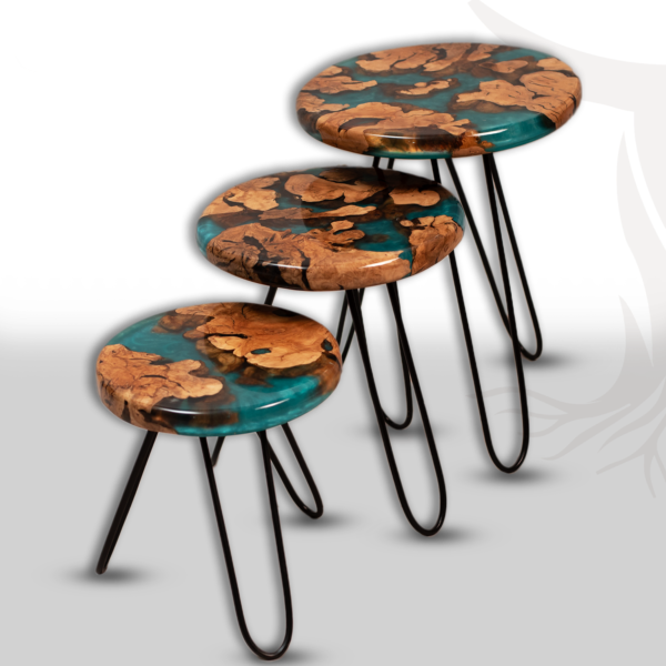 Side Table TIS722 طقم ترابيزات جانبية صب ايبوكسي