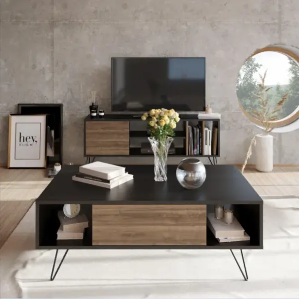 TV Unit and Coffee Table TVU083 طقم ترابيزة تليفزيون وقهوة