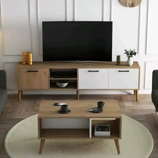 TV Unit and Coffee Table TVU084 طقم ترابيزة تليفزيون وقهوة