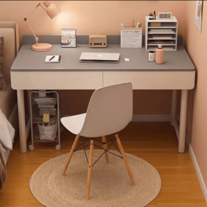Wooden Desk Grey & White مكتب خشبي رمادي وابيض