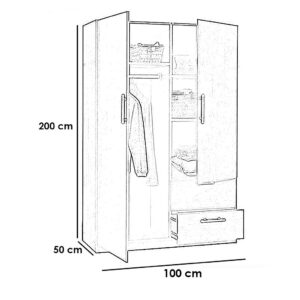 Alternative view of Wardrobe WAD116 دولاب