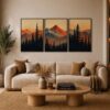 Alpine Sunset Frame Set FR023 لوحات غروب جبال الألب