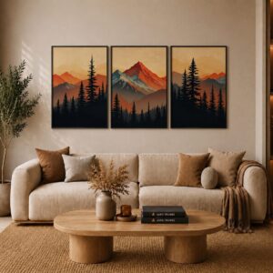 Alpine Sunset Frame Set FR023 لوحات غروب جبال الألب