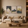 Gilded Abstract Triptych Frame Set FR017 لوحات ثلاثية التجريد المذهب