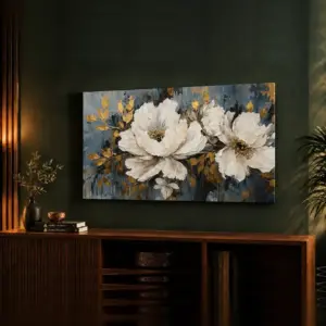 Golden Bloom Frame FR091 لوحة الزهرة الذهبية