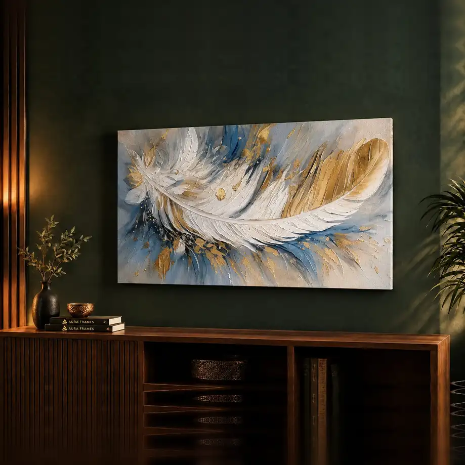Golden Feather Frame FR090 لوحة الريشة الذهبية