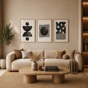 Minimalist Geo Triptych Frame Set FR015 لوحات الثلاثية الهندسية