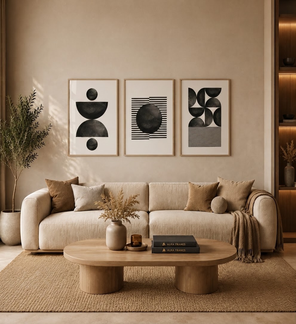 Minimalist Geo Triptych Frame Set FR015 لوحات الثلاثية الهندسية