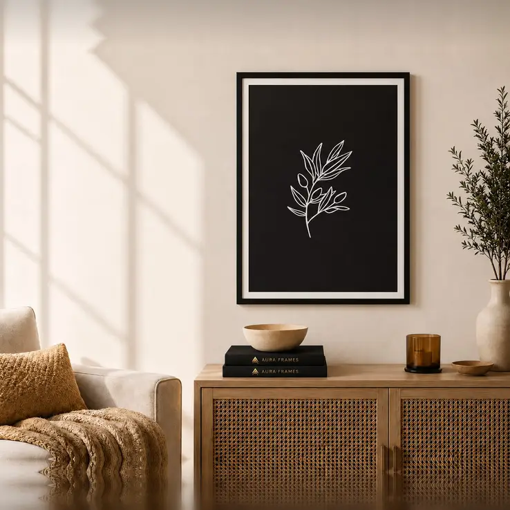 Noir Botanica Frame FR078 لوحة النباتات السوداء