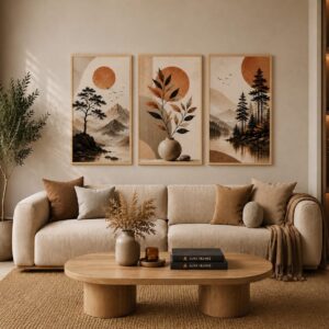 Terra Nature Triptych Frame Set FR020 لوحات الطبيعة الترابية