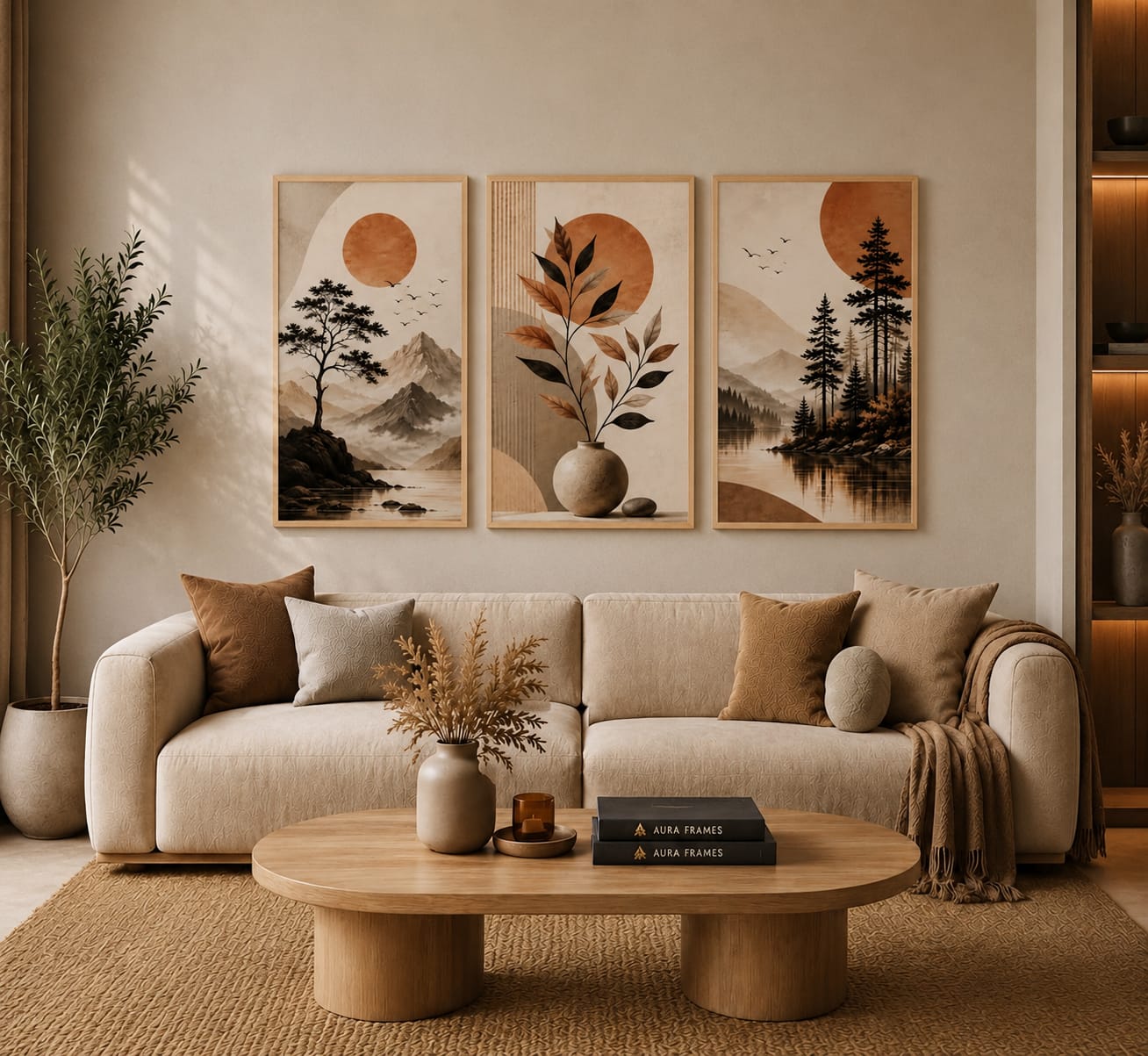 Terra Nature Triptych Frame Set FR020 لوحات الطبيعة الترابية
