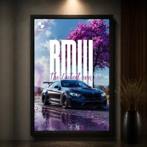 The Purple BMW Frame FR096 لوحة بي إم دبليو الأرجوانية