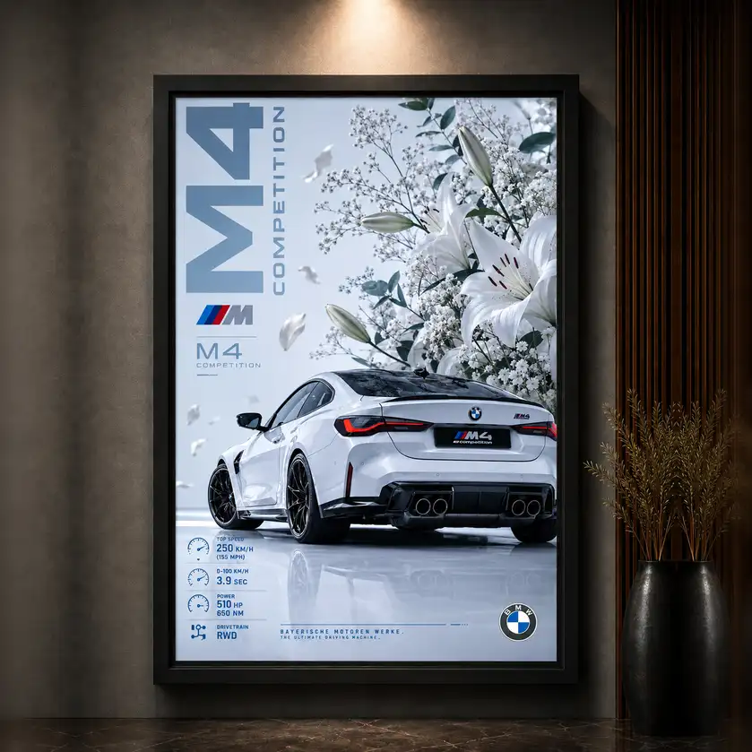 The White M4 Frame FR100 لوحة إم ٤ البيضاء